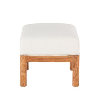 Maisons du monde Taburete de tela blanca