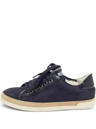 Tod's nubuck leather lace-up sneakers - Blue