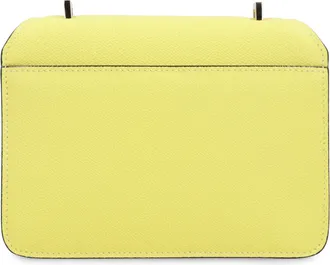Valextra Womens Nolo Mini Leather Crossbody Yellow Calfskin Shoulder Bags