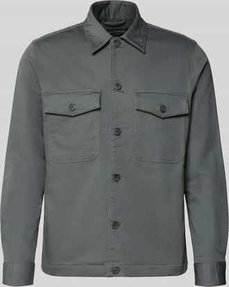 Marc O'Polo Regular Fit Hemdjacke aus Baumwoll-Mix in Oliv, Gr&ouml;&szlig;e XXXL