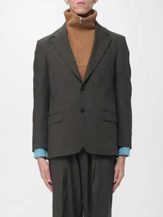 Paura Blazer monopetto di colore militare con collo a rever e logo applicato