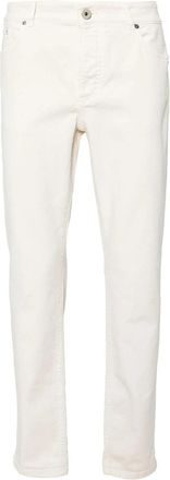 Brunello Cucinelli Pantaloni Bianco-Uomo