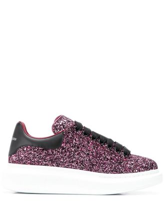 Alexander McQueen sequinned Runway sneakers - women - Leather/Leather/Sequin/Rubber - 36 - Pink