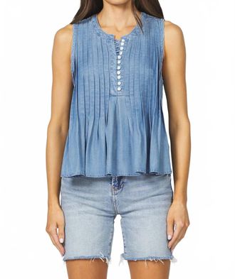 Dear John Denim Myron Sleeveless Top In Bleeched Denim