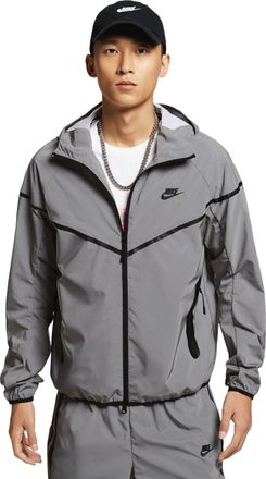Nike Tech Woven Flash Jacket Reflect Asia Sizing Silver Black FZ7586-035