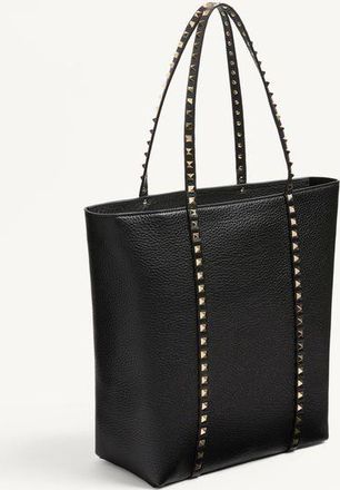 Valentino Garavani Borsa Shopping Valentino Garavani Rockstud In Vitello Granato Donna NERO UNI