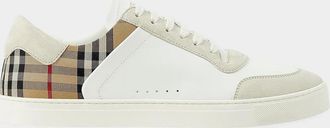 Burberry Men & apos;s Leather-Suede Check Sneakers