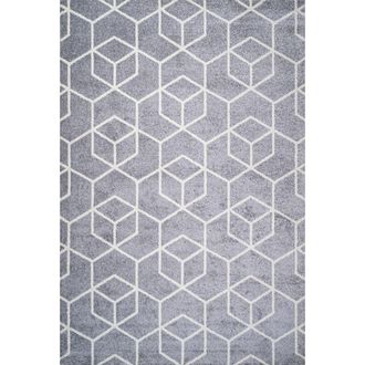 Jonathan Y Designs Tumbling Blocks Modern Geometric Area Rug in Light Gray/white at Nordstrom, Size 2Ft 0In X 8Ft 0In