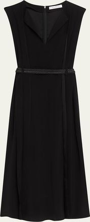 Max Mara Sleeveless Belted Midi Dress