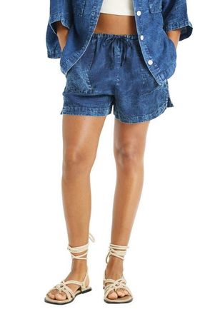 Vitamin A Hana Mid Rise Denim Cover-Up Shorts in Indigo at Nordstrom, Size Xx-Small