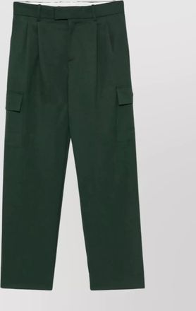 Drôle de Monsieur straight leg cargo wool pants with pleats