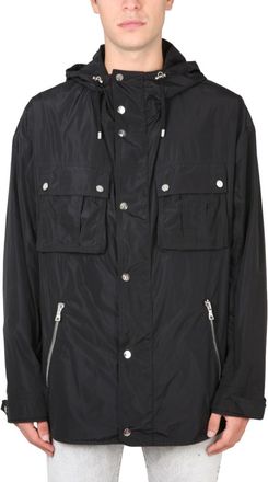 Balmain Black Solid Hooded Jacket