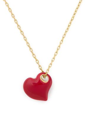 Kate Spade New York puffy heart pendant necklace in Dark Scarlet at Nordstrom