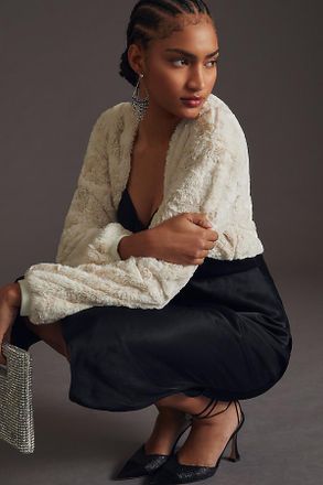 Maeve Faux Fur Shrug Top