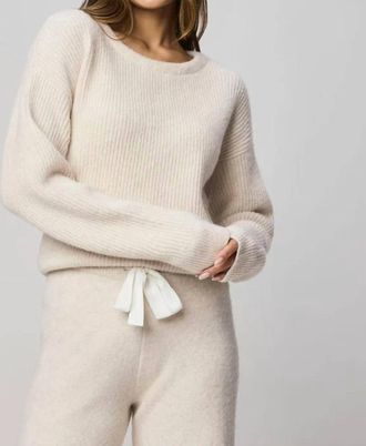 Splendid Stassi Satin Tie Sweater In Pale Oak Heather