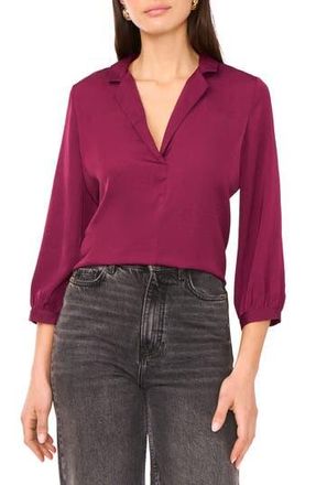 Vince Camuto Notch Collar Crepe Top in Pickled Beet at Nordstrom Rack, Size X-Large