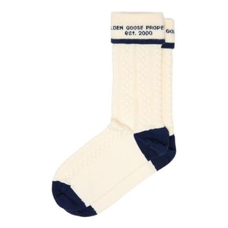 Golden Goose Sokken Hoge Rib/Vlecht/ Jacquard Logo - unisex - Sokken - Beige - M - Katoen - Ondergoed