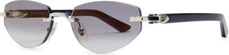 Cartier Cartier Rimless Round-frame Sunglasses - Blue - One Size