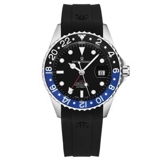 Revue Thommen GMT Diver Automatic Black Dial Batman Bezel Mens Watch 17572.2833