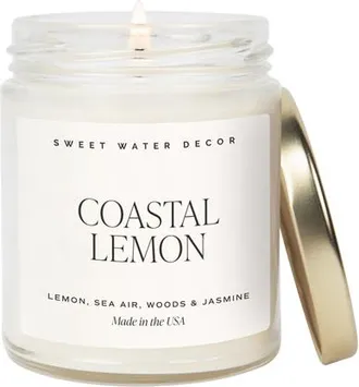 Sweet Water Decor 9oz Tinted Glass Jar Candle - Spa Scents in Coastal Lemon at Nordstrom