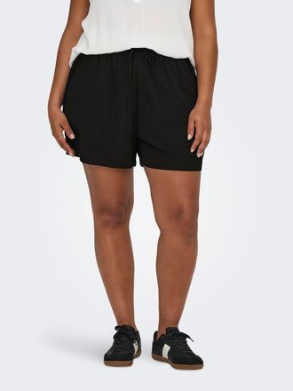 Only Carmakoma Shorts ONLY CARMAKOMA CARLUX LIFE SHORTS NOOS, Damen, Gr. 42, N-Gr, schwarz, Web, Obermaterial: 97% Polyester, 3% Elasthan, bedruckt, regular fit kurz