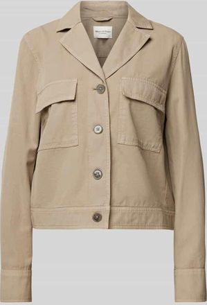 Marc O'Polo Regular Fit Caban-Jacke aus Baumwoll-Leinen-Mix in Beige, Gr&ouml;&szlig;e 46