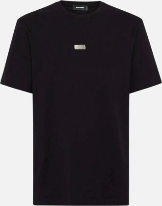 Dsquared2 Mens Dsquared2 Small Metal Logo T-Shirt Black - Size: 42