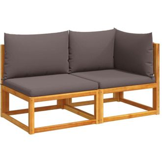 vidaXL Sof&aacute; De Jard&iacute;n Con Cojines De 2 Plazas De Madera De Acacia Y Cuerda Vidaxl