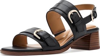 Easy Spirit Hadiya Womens Dress Sandals Black Leather : 7.5 W (D)