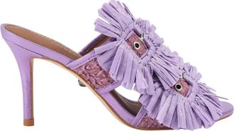 Kurt Geiger Raffia Buckle Heel - Dames - Muiltjes - Paars - 37 1/2 EU - Schoenen