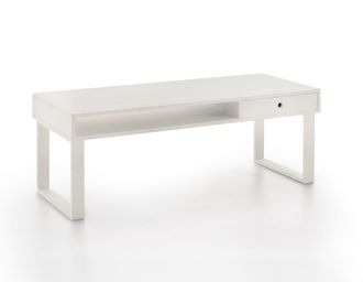 HOGAR 24 Mesa de centro de madera maciza natural, color blanco