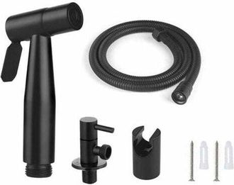 OEM Cabezal De Ducha Para Grifo Kit De Ducha Para Inodoro, Manguera De 1,5 M Y Soporte, Adaptadores G1/2 Negros