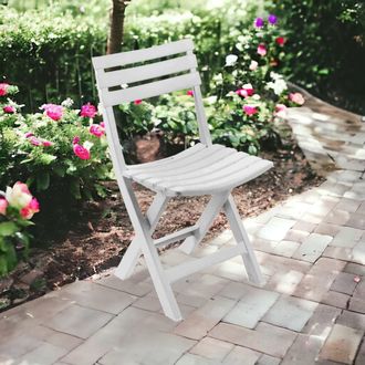 Dmora Silla Plegable Para Exteriores, Made In Italy, 44 X 41 X 78 Cm, Color Blanco, Con Embalaje Reforzado - Dmora