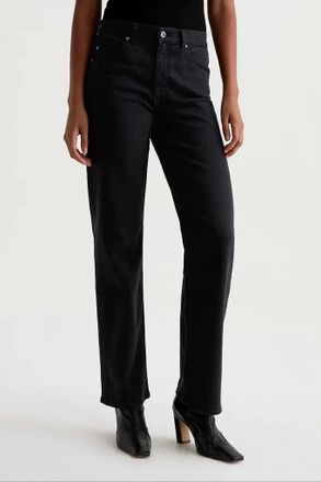 AG - Adriano Goldschmied Brinley Straight Jeans Womens Black Denim Stretch Mid Rise GBO3543
