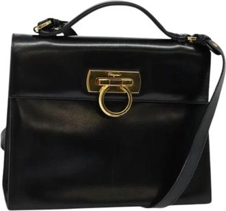 Ferragamo Pre-owned Handbags, female, Black, Size: ONE SIZE Pre-owned Leather Shoulder Bag