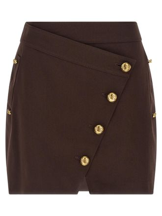 Elisabetta Franchi Brown Cotton Long Womens Skirt