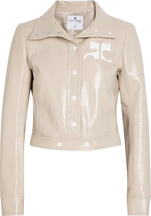 Courr&egrave;ges Reedition Crinkled Vinyl Jacket - Light Grey - 40 (UK12 / M)