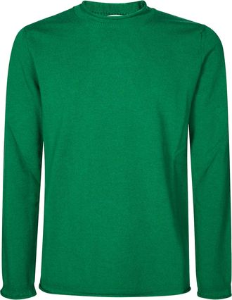 Comme Des Gar&ccedil;ons Finely Knitted Black Wool Sweater with Classic Crew Neckline