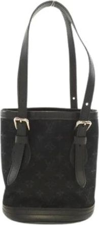 Louis Vuitton Pre-owned Bucket Bags, female, Black, Size: ONE SIZE Pre-owned Monogram Satin Little Bucket