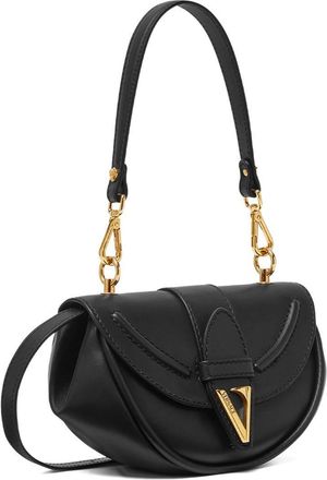 Versace Womens Shoulder Bag Virtus Black Calf Leather