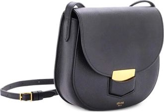 Celine Trotteur Grainy Leather Small crossbody bag - Zwart