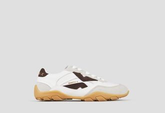 Alexander Smith Mist Woman in white with grey suede details, and brown suede logo and back