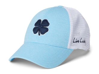 Black Clover Perfect Luck 17 Hat Baseball Caps Sky Blue Hat/White Mesh/3d Navy Clover : SM/MD, Polyester/Spandex
