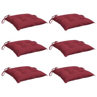 vidaXL Cojines Silla De Jard&iacute;n 6 Uds Tela Oxford Rojo Tinto 40x40x7 Cm Vidaxl