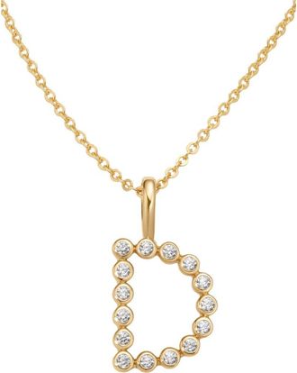 Made by Mary CZ Poppy Initial Necklace in Gold Vermeil Initial D at Nordstrom