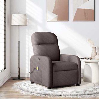vidaXL Vidaxl - Sill&oacute;n De Masaje Reclinable De Tela Marr&oacute;n Oscuro