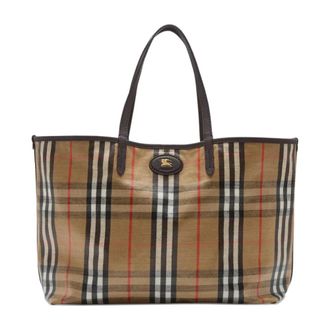 Burberry Haymarket Check Tote Bag - Dames - Shoppers - Beige - ONE Size - Tassen