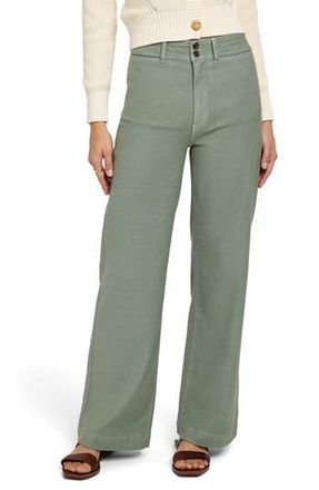 Faherty Harbor Stretch Terry Wide Leg Pants in Coastal Sage at Nordstrom Rack, Size 24