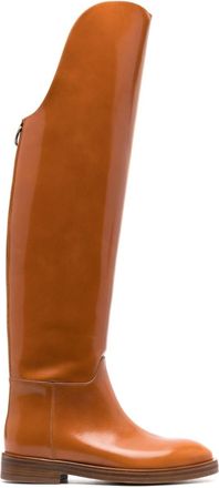 Durazzi Milano zipped knee-length boots - women - Calf Leather/Calf Leather/Calf Leather - 36 - Brown