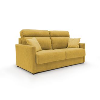 Divani.Store Margot Sof&aacute; Cama Convertible En Tela Suave Impermeable 176 Cm (mat. 140x197) Amarillo